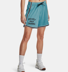 Under Armour® Womens Project Rocket Penny Mesh Shorts Glacier Blue/Black/White Under Armour® Womens Project Rocket Penny Mesh Shorts Glacier Blue/Black/White