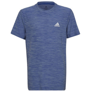 Adidas Boys Heather Tee Blue/White Adidas Boys Heather Tee Blue/White