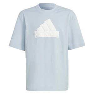 Adidas Youth Future Icons Logo Tees Wonder Blue/White Adidas Youth Future Icons Logo Tees Wonder Blue/White