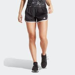 Adidas Womens Marathon 20 Short 4" Black/White Adidas Womens Marathon 20 Short 4" Black/White