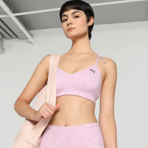 Puma Womens Move Yogini Sports Bra All Over Print Grape Mist Puma Womens Move Yogini Sports Bra All Over Print Grape Mist