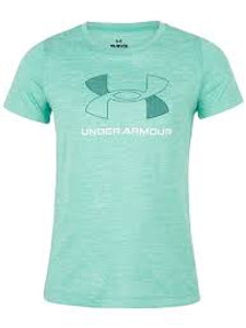 Under Armour® Girls Tech Big Logo Twist Tee Radial Turquoise/White Under Armour® Girls Tech Big Logo Twist Tee Radial Turquoise/White
