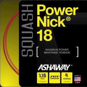 Ashaway Powernick Squash String 18g Red + Stringing Ashaway Powernick Squash String 18g Red + Stringing