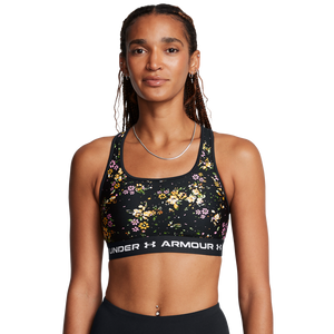 Under Armour® Womens Crossback Mid Printed Sports Bra Black/Floral Under Armour® Womens Crossback Mid Printed Sports Bra Black/Floral