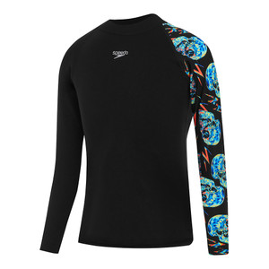 Speedo Boys Skull Long Sleeve Sun Top Black/Mult Speedo Boys Skull Long Sleeve Sun Top Black/Mult