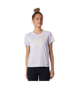 New Balance Womens Printed Impact Run Tee Astral Glow Heather New Balance Womens Printed Impact Run Tee Astral Glow Heather