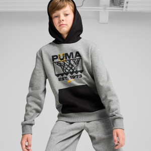 Puma Boys Winning Shot Basketball Hoodie Medium Grey Heather Puma Boys Winning Shot Basketball Hoodie Medium Grey Heather