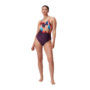 Speedo Womens Digital Placement Medalist Swimsuit Plum Dandy/Siren Red/Nectarine/Picton Speedo Womens Digital Placement Medalist Swimsuit Plum Dandy/Siren Red/Nectarine/Picton