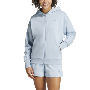 Adidas Womens All S.Z.N. Full Zip Hoodie Wonder Blue Adidas Womens All S.Z.N. Full Zip Hoodie Wonder Blue