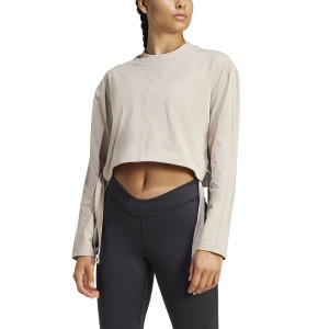 Adidas Womens Yoga Cover-up Long Sleeve Top Wonder Beige Adidas Womens Yoga Cover-up Long Sleeve Top Wonder Beige