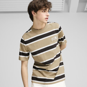 Puma Mens Squad Stripe AOP Tee Oak Branch