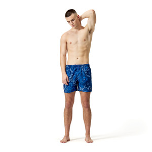Speedo Mens Printed Swim Shorts 16" Cerulean Blue Speedo Mens Printed Swim Shorts 16" Cerulean Blue