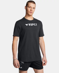 Under Armour® Mens Project Rock Respect Tee Black/White Under Armour® Mens Project Rock Respect Tee Black/White