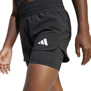 Adidas Girls All Sports Pacer Nxt 2-in-1 Shorts Black/White Adidas Girls All Sports Pacer Nxt 2-in-1 Shorts Black/White