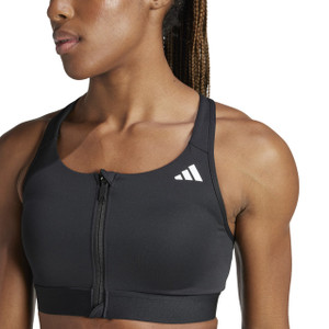 Adidas Womens Powerreact Training Medium Support Zip Sports Bra Black Adidas Womens Powerreact Training Medium Support Zip Sports Bra Black