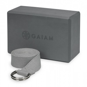 Gaiam Yoga Strap & Block Set