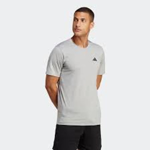 Adidas Mens Train Essentials Feelready Tee Medium Grey Heather/White/Black Adidas Mens Train Essentials Feelready Tee Medium Grey Heather/White/Black