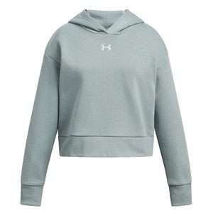 Under Armour® Girls Rival Fleece Crop Hoodie Silica Green/White