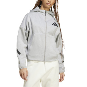 Adidas Womens Z.N.E. Full-Zip Hoodie Medium Grey Heather Adidas Womens Z.N.E. Full-Zip Hoodie Medium Grey Heather