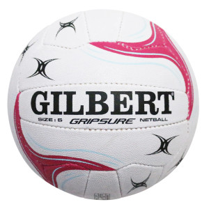 Gilbert Gripsure Netball Size 5 White/Pink/Mint