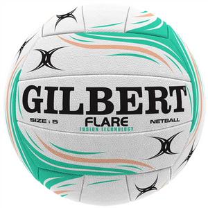 Gilbert Flare Fusion Match Netball Size 5 White/Green/Peach