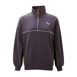 Puma Womens Oversized 1/4 Zip Hoodie Galactic Grey Puma Womens Oversized 1/4 Zip Hoodie Galactic Grey