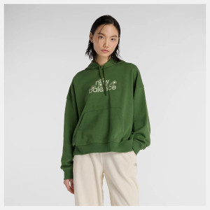 New Balance Womens Flower Hoodie Dark Alpine Green New Balance Womens Flower Hoodie Dark Alpine Green