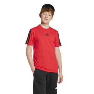 Adidas Youth Linear Tee Pure Ruby/Black Adidas Youth Linear Tee Pure Ruby/Black