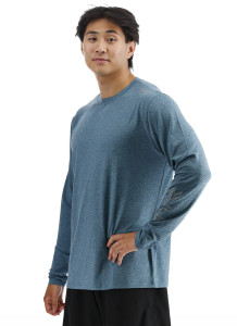 TYR Mens SunDefense Long Sleeve Suntop Majolica Heather TYR Mens SunDefense Long Sleeve Suntop Majolica Heather