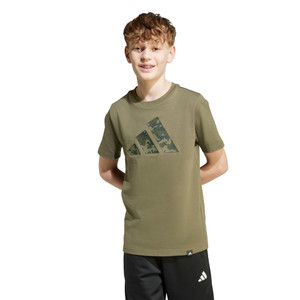 Adidas Youth Camo Tee Olive Strata/White Adidas Youth Camo Tee Olive Strata/White
