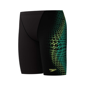 Speedo Boys Endurance+ Digital Print V-Cut Jammer Swim Short Black/Green Multi Speedo Boys Endurance+ Digital Print V-Cut Jammer Swim Short Black/Green Multi