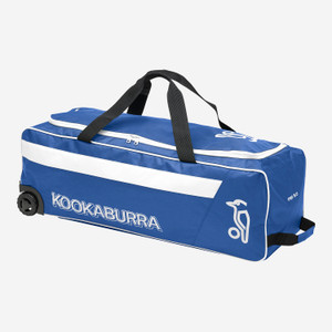 Kookaburra Pro 5.0 Wheelie Bag 2025/26 Navy/White Kookaburra Pro 5.0 Wheelie Bag 2025/26 Navy/White