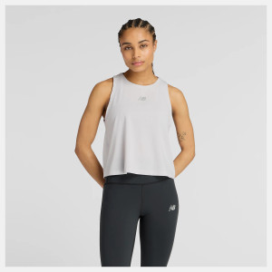 New Balance Womens Drapey Tank Pearl Grey New Balance Womens Drapey Tank Pearl Grey