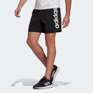 Adidas Mens Aeroready Essentials Chelsea Linear Logo Shorts Black/White Adidas Mens Aeroready Essentials Chelsea Linear Logo Shorts Black/White