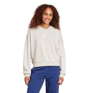 Adidas Womens Small Logo FeelCozy Sweatshirt Wonder Alumina/White Adidas Womens Small Logo FeelCozy Sweatshirt Wonder Alumina/White