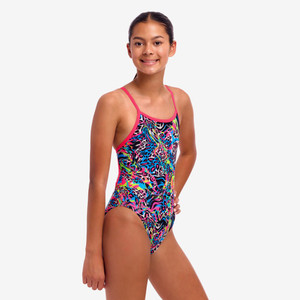 Funkita Girls Single Strap Swimsuit Lolly Leopard Funkita Girls Single Strap Swimsuit Lolly Leopard