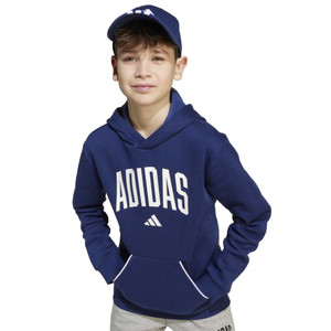 Adidas Youth Collegiate Typography Hoodie Dark Blue/White