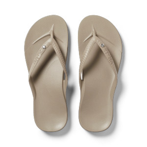 Archies Unisex Arch Support Jandals Crystal/Taupe