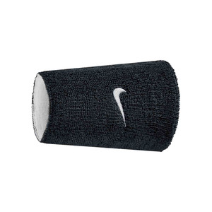 Nike Swoosh Reversible Double Wide Wristband Black/White