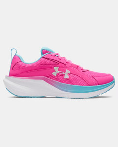 Under Armour® Youth Assert 11 Running Shoes Pink Rave/Fresco Blue/Iridescent