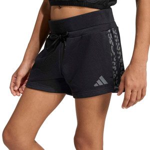 Adidas Girls Animal 3-Stripe French Terry Shorts Black/White