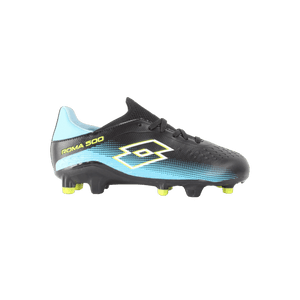 Lotto Youth Roma 500 Firm Ground Boots Black/Sky Blue