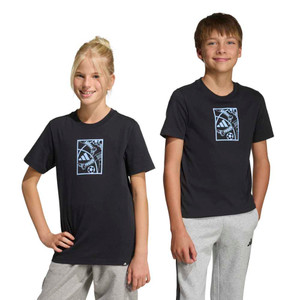 Adidas Youth Football Graphic Tee Black/Pale Blue