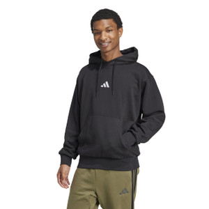 Adidas Mens Feelcozy Fleece Hoodie Black/White