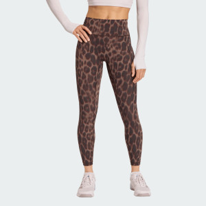 Adidas Womens Optimé Leopard Leggings 7/8 Black/Earth Strata