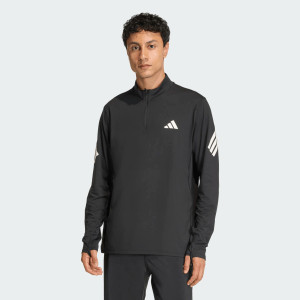 Adidas Mens ADI365 1/2 Zip Long Sleeve Top Black