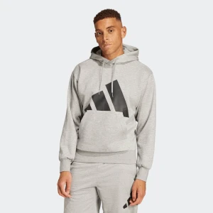 Adidas Mens Big Logo Fleece Hoodie Medium Grey Heather/Black