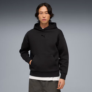 Puma Womens Elevated Relaxed Logo Hoodie Black