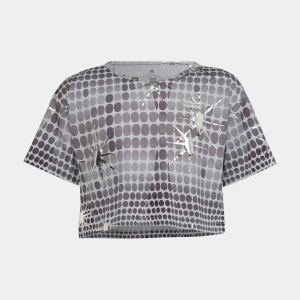 Adidas Girls Dance Crop Tee Grey/Grey Four/Silver Metallic