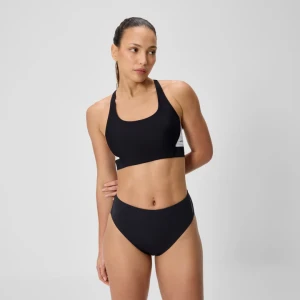 Speedo Womens Colour Block 2 Piece Swimsuit Black/White